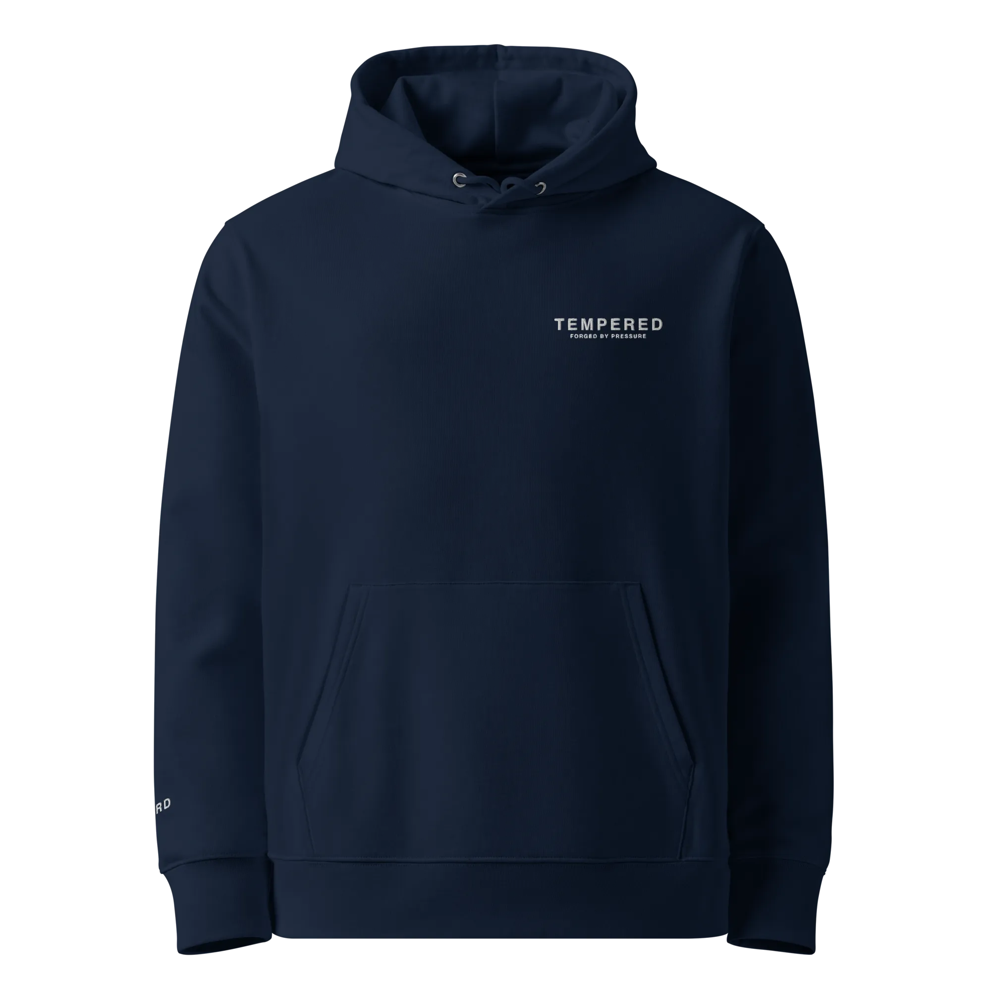 FORGED Hoodie in French Navy front view